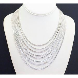 Vintage Silver Tone Lovely Multi Strand Necklace by Monet, 16 Inches G38